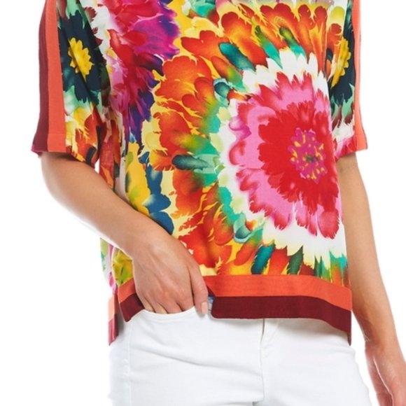 Tru Luxe Jeans Tie Dye Top With Rib Trim - Picture 3 of 5